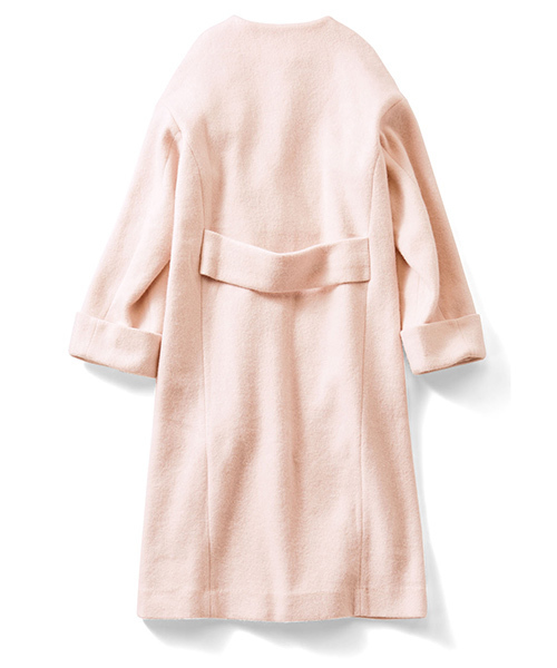 IEDIT（イディット）の「大人ピンクがコーデを格上げするフェミニンロングコート（その他アウター・レディース・ピンク・LARGE/MEDIUM/SMALL/X-LARGE/XX-LARGE）」の2枚目の写真