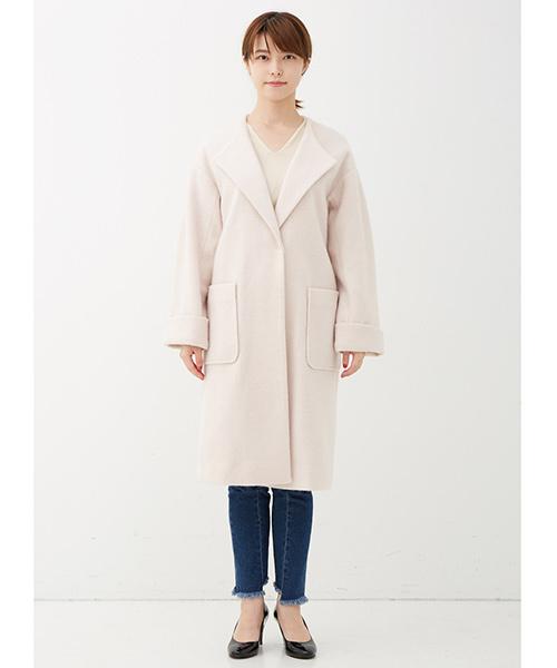 IEDIT（イディット）の「大人ピンクがコーデを格上げするフェミニンロングコート（その他アウター・レディース・ピンク・LARGE/MEDIUM/SMALL/X-LARGE/XX-LARGE）」の11枚目の写真