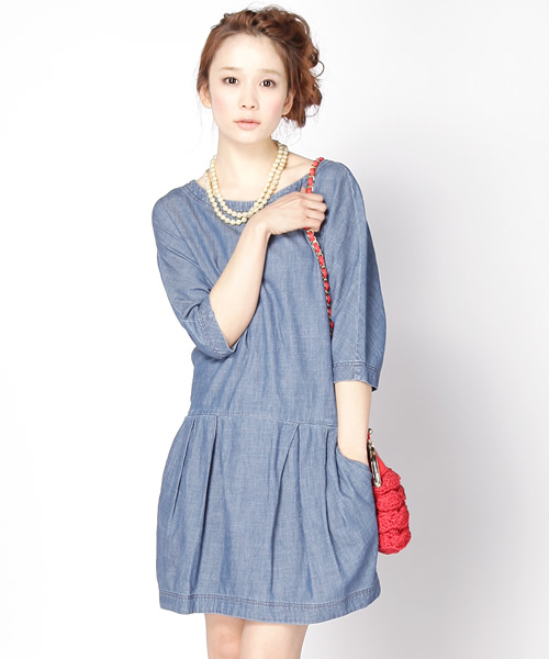 CORTES WORKS（コルテスワークス）の「ライトデニムワンピース（ワンピース・レディース・ブルー・38）」の2枚目の写真