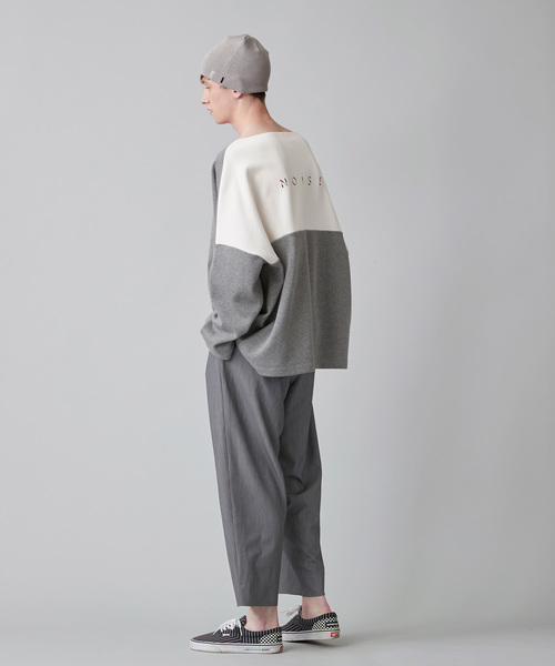 NOISE MAKER（ノイズメーカー）の「NOISE刺繍切替ボートネック(第4弾)（スウェット・メンズ・ブラック/グレー/オフホワイト/ネイビー/ホワイト・FREE）」の10枚目の写真