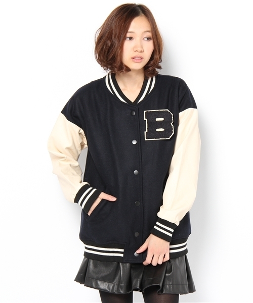 Chico（チコ）の「中綿ビックスタジャン（スタジャン・レディース・キャメル/ピンクベージュ/ネイビー・FREE）」の2枚目の写真