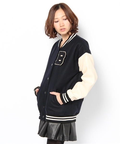 Chico（チコ）の「中綿ビックスタジャン（スタジャン・レディース・キャメル/ピンクベージュ/ネイビー・FREE）」の4枚目の写真