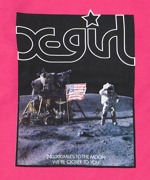 X-girl Stages(エックスガールステージス)の「L/S TEE “TO THE MOON” (4T~7T)(Tシャツ/カットソー・キッズ・ブラック/イエロー/ピンク・4T/5T/6T/7T)」の6枚目の写真