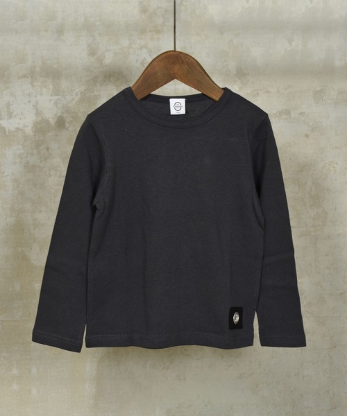 ZERO standerd（ゼロスタンダード）の「ZERO standard/ゼロスタンダード ロングTシャツ（Tシャツ/カットソー・キッズ・グレー/カーキ/チャコールグレー/ベージュ/ピンク/ブラック/テラコッタ/グレー系その他3/ラベンダー・110cm/130cm/100cm/95㎝/150cm/80ｃｍ/160cm/140cm/90cm/120cm/95cm）」の3枚目の写真