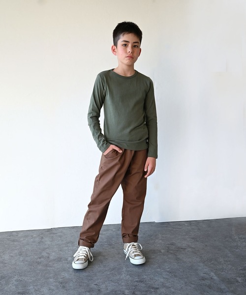 ZERO standerd（ゼロスタンダード）の「ZERO standard/ゼロスタンダード ロングTシャツ（Tシャツ/カットソー・キッズ・グレー/カーキ/チャコールグレー/ベージュ/ピンク/ブラック/テラコッタ/グレー系その他3/ラベンダー・110cm/130cm/100cm/95㎝/150cm/80ｃｍ/160cm/140cm/90cm/120cm/95cm）」の22枚目の写真