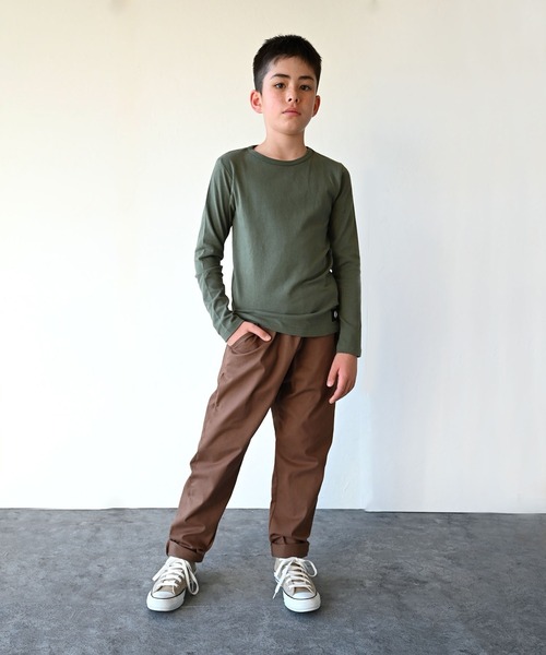 ZERO standerd（ゼロスタンダード）の「ZERO standard/ゼロスタンダード ロングTシャツ（Tシャツ/カットソー・キッズ・グレー/カーキ/チャコールグレー/ベージュ/ピンク/ブラック/テラコッタ/グレー系その他3/ラベンダー・110cm/130cm/100cm/95㎝/150cm/80ｃｍ/160cm/140cm/90cm/120cm/95cm）」の10枚目の写真