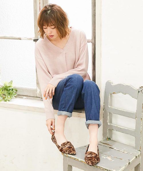 KOBE LETTUCE（コウベレタス）の「ポインテッドトゥ☆フラットヒールローファーパンプス＊レディース/靴/シューズ/ベーシック/きれいめ[I1657]神戸レタス（パンプス・レディース・ブラック/ベージュ/レオパード/ワイン/ブラック系その他・LL/S/M/L）」の11枚目の写真