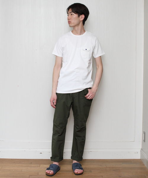 美品 EEL (iz) M 陶器のボタン シャツ 長袖 白無地 コットン 陶器ボタンのシャツ - EEL Products Online Store