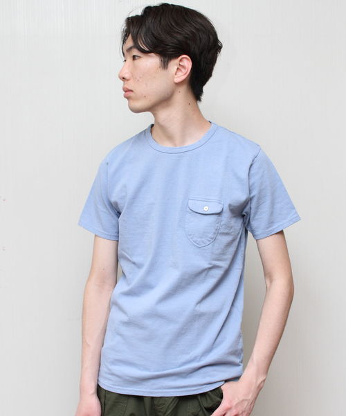 EEL（イール）の「EEL / イール 別注 陶器ボタンのポケＴ　ポケットTシャツ（Tシャツ/カットソー・メンズ・ホワイト/グレー/サックスブルー・M/L/XL/XS）」の16枚目の写真
