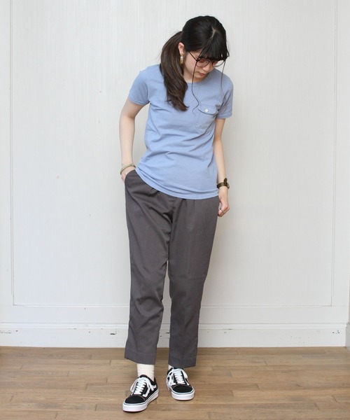 EEL（イール）の「EEL / イール 別注 陶器ボタンのポケＴ　ポケットTシャツ（Tシャツ/カットソー・メンズ・ホワイト/グレー/サックスブルー・M/L/XL/XS）」の19枚目の写真