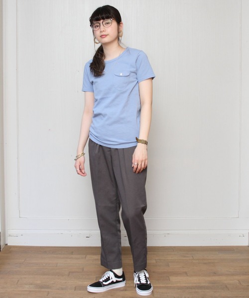 EEL（イール）の「EEL / イール 別注 陶器ボタンのポケＴ　ポケットTシャツ（Tシャツ/カットソー・メンズ・ホワイト/グレー/サックスブルー・M/L/XL/XS）」の20枚目の写真