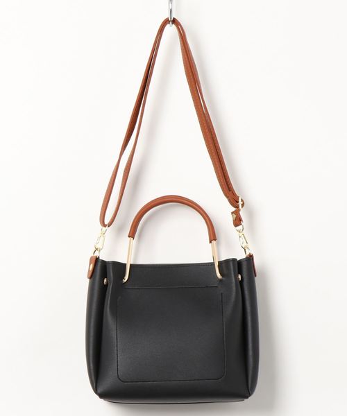 KOBE LETTUCE（コウベレタス）の「ショルダー付き2Wayゴールドハンドルバッグ（ハンドバッグ・レディース・ベージュ系その他/ブルー/ブラック・FREE）」の4枚目の写真