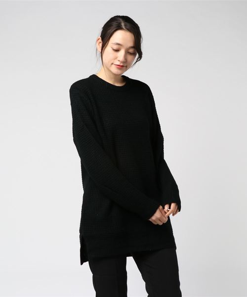 ARCHIVER(アーカイバ)の「【Ab】ワッフル編みロングクルー(Tシャツ/カットソー・レディース・ブラック/オフホワイト/杢グレー/チャコール・MEDIUM/LARGE/X-LARGE)」の12枚目の写真