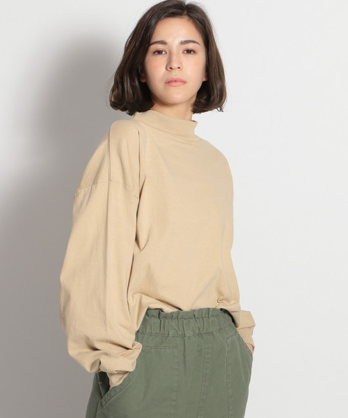 niko and...(ニコアンド)の「USAコットンハイネック長袖プルオーバー(Tシャツ/カットソー・レディース・ベージュ/オフホワイト/ダークグレー/オレンジ・MEDIUM/LARGE)」の4枚目の写真