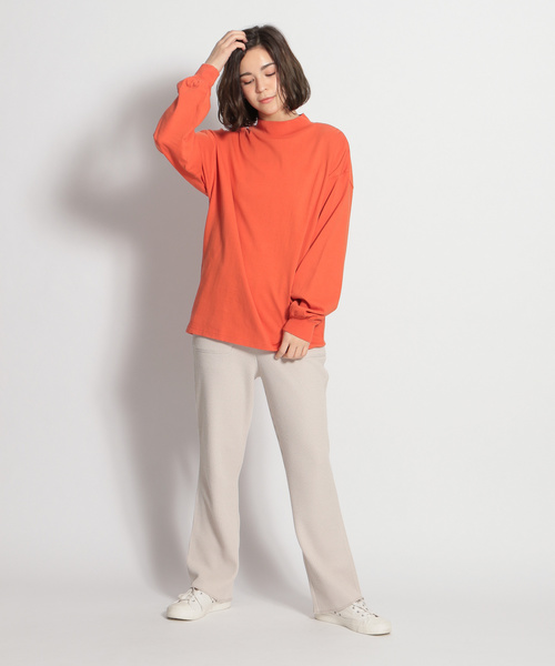 niko and...(ニコアンド)の「USAコットンハイネック長袖プルオーバー(Tシャツ/カットソー・レディース・ベージュ/オフホワイト/ダークグレー/オレンジ・MEDIUM/LARGE)」の5枚目の写真