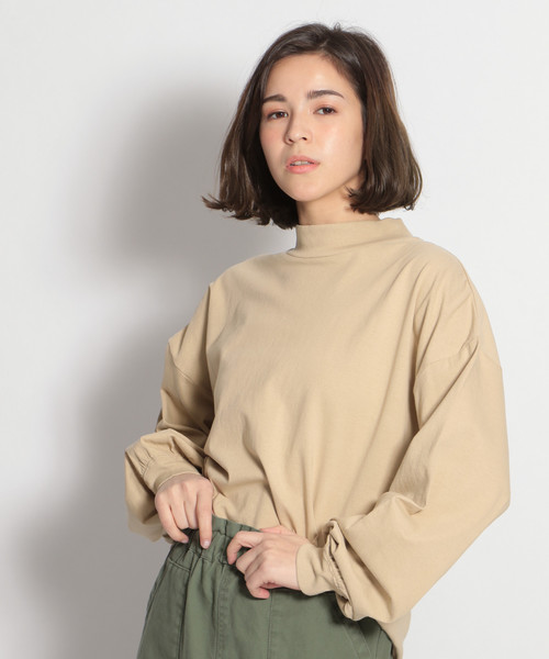 niko and...(ニコアンド)の「USAコットンハイネック長袖プルオーバー(Tシャツ/カットソー・レディース・ベージュ/オフホワイト/ダークグレー/オレンジ・MEDIUM/LARGE)」の7枚目の写真
