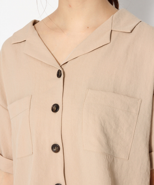 Heather(ヘザー)の「リネンライクカイキンシャツ 832969(シャツ/ブラウス・レディース・ブラック/ベージュ/パープル/グリーン/テラコッタ・FREE)」の10枚目の写真