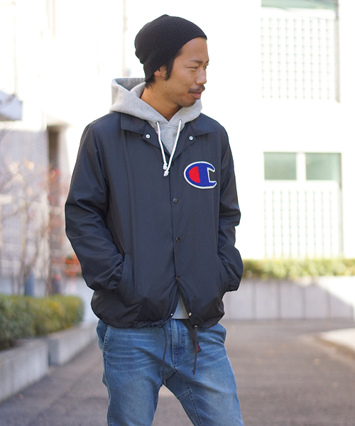 And A（アンドエー）の「COACH JACKET (CHAMPION)/T0105/T0106（ナイロンジャケット・メンズ・ブラック/グリーン/ネイビー・LARGE/MEDIUM/SMALL）」の7枚目の写真