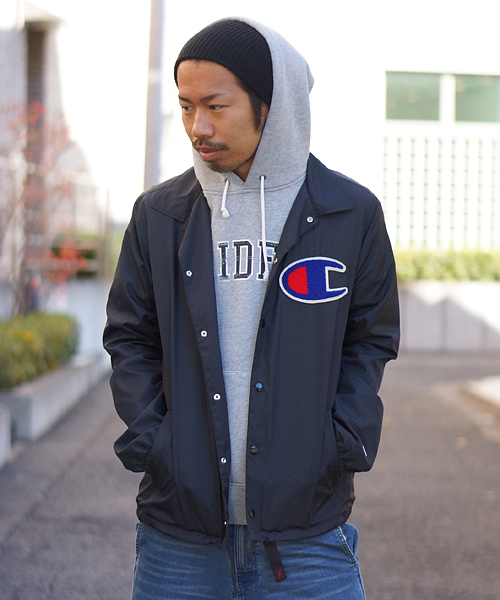 And A（アンドエー）の「COACH JACKET (CHAMPION)/T0105/T0106（ナイロンジャケット・メンズ・ブラック/グリーン/ネイビー・LARGE/MEDIUM/SMALL）」の9枚目の写真