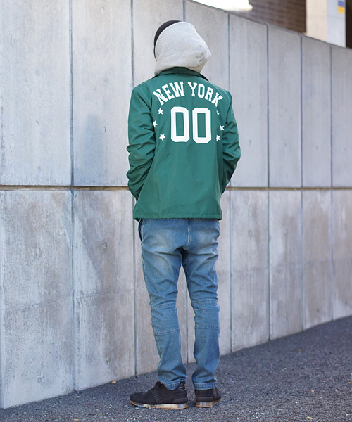 And A（アンドエー）の「COACH JACKET (CHAMPION)/T0105/T0106（ナイロンジャケット・メンズ・ブラック/グリーン/ネイビー・LARGE/MEDIUM/SMALL）」の5枚目の写真