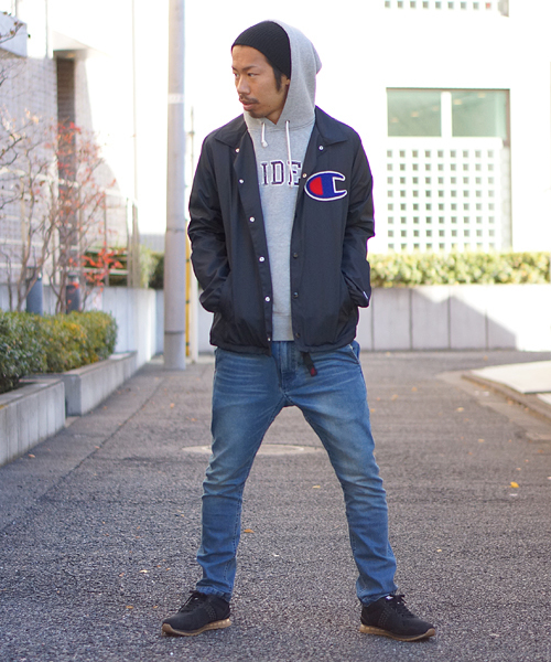 And A（アンドエー）の「COACH JACKET (CHAMPION)/T0105/T0106（ナイロンジャケット・メンズ・ブラック/グリーン/ネイビー・LARGE/MEDIUM/SMALL）」の15枚目の写真