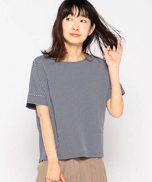 DECOY SINCE 1981(デコイシンスイチキュウハチイチ)の「ストライププルオーバー(Tシャツ/カットソー・レディース・アイボリー/ネイビー/グレー・L size/LL/M size)」の3枚目の写真