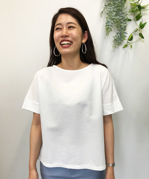 DECOY SINCE 1981(デコイシンスイチキュウハチイチ)の「ストライププルオーバー(Tシャツ/カットソー・レディース・アイボリー/ネイビー/グレー・L size/LL/M size)」の1枚目の写真