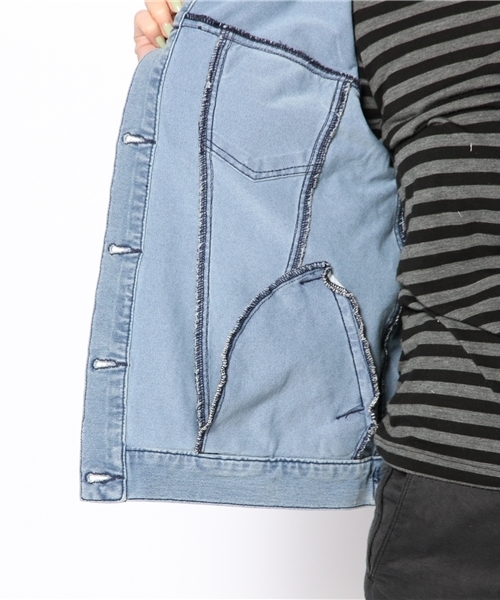 LOVE BOAT（ラブ・ボート）の「likeデニムGジャン（デニムジャケット・レディース・ブルー系/ネイビー系・FREE）」の6枚目の写真