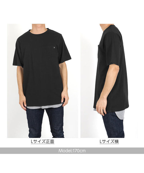 KOBE LETTUCE(コウベレタス)の「ポケット付きサイドスリットゆるTシャツ(Tシャツ/カットソー・メンズ・オフホワイト/ブラック/ベージュ/カーキ・M/L)」の14枚目の写真