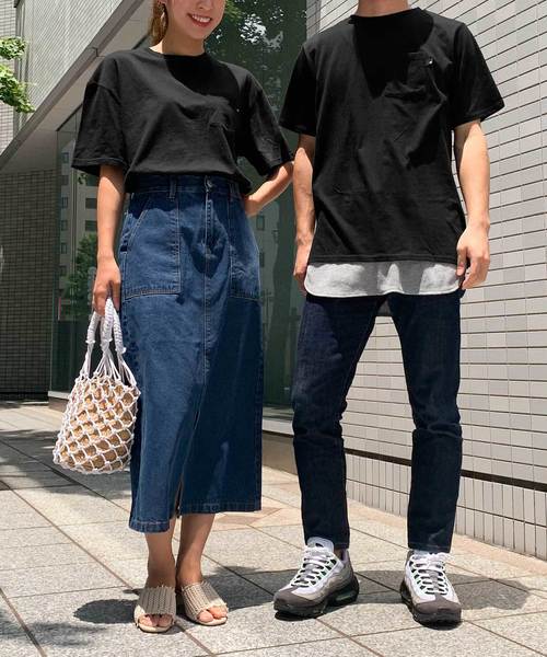 KOBE LETTUCE(コウベレタス)の「ポケット付きサイドスリットゆるTシャツ(Tシャツ/カットソー・メンズ・オフホワイト/ブラック/ベージュ/カーキ・M/L)」の11枚目の写真