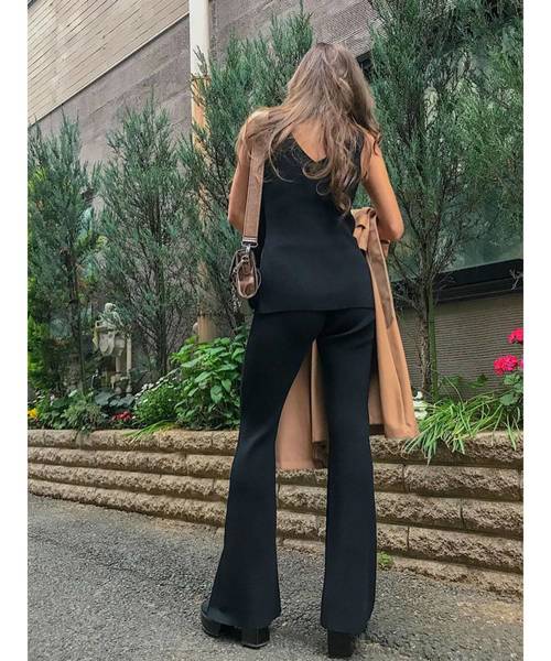 EVRIS（エヴリス）の「ハイツイストニットパンツ（その他パンツ・レディース・ブラック/ベージュ/カーキ・FREE）」の7枚目の写真