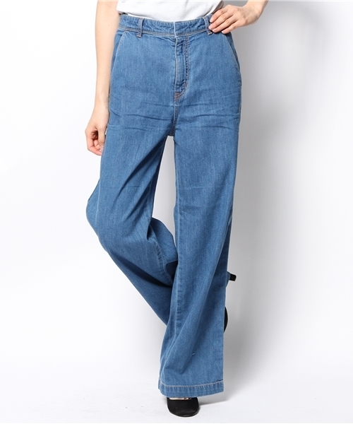 ROSE BUD（ローズバッド）の「LPT-14113 JUST/W WIDE LEG PANTS（デニムパンツ・レディース・ブルー系その他/ワンウォッシュ・2/1）」の2枚目の写真