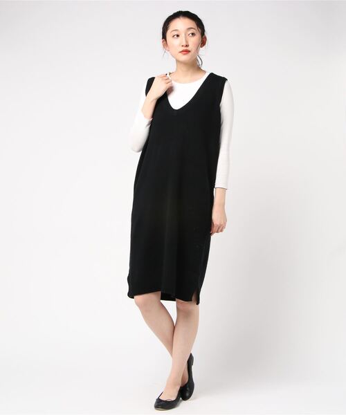 Dress ドレス Three Three セール ワンピース ドレス Smooth Lt Wool Dots Dots スリードッツ のファッション 保証書付