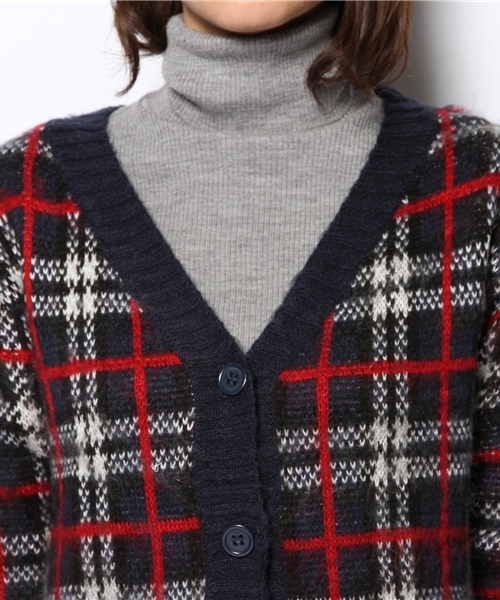 WEGO(ウィゴー)の「WEGO/シャギーチェックカーディガン(カーディガン/ボレロ・レディース・ブルー/レッド・FREE)」の7枚目の写真