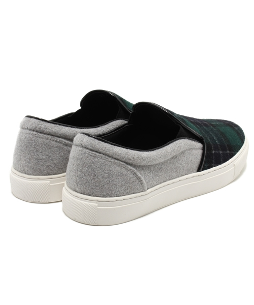 MYSELF ABAHOUSE(マイセルフアバハウス)の「C FREAK・ウールチェックスリッポン(スリッポン・レディース・グリーン/グレー・23.5/24.5)」の5枚目の写真