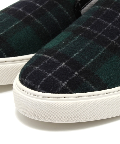 MYSELF ABAHOUSE(マイセルフアバハウス)の「C FREAK・ウールチェックスリッポン(スリッポン・レディース・グリーン/グレー・23.5/24.5)」の6枚目の写真