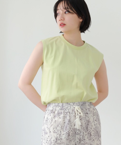 PAGEBOY（ページボーイ）の「マルチファンクションノースリ（Tシャツ/カットソー・レディース・ブラック/パープル/オフホワイト/イエロー系その他/ダークブラウン/グレイッシュベージュ・FREE）」の6枚目の写真