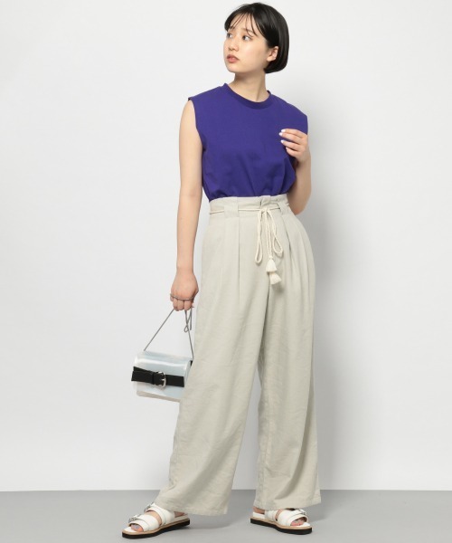 PAGEBOY（ページボーイ）の「マルチファンクションノースリ（Tシャツ/カットソー・レディース・ブラック/パープル/オフホワイト/イエロー系その他/ダークブラウン/グレイッシュベージュ・FREE）」の19枚目の写真