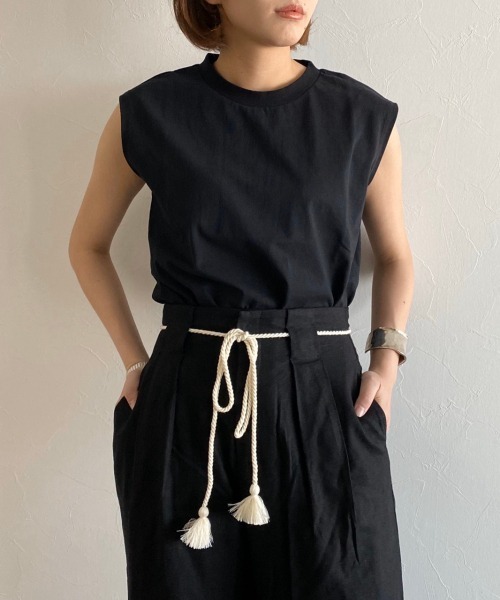 PAGEBOY（ページボーイ）の「マルチファンクションノースリ（Tシャツ/カットソー・レディース・ブラック/パープル/オフホワイト/イエロー系その他/ダークブラウン/グレイッシュベージュ・FREE）」の20枚目の写真