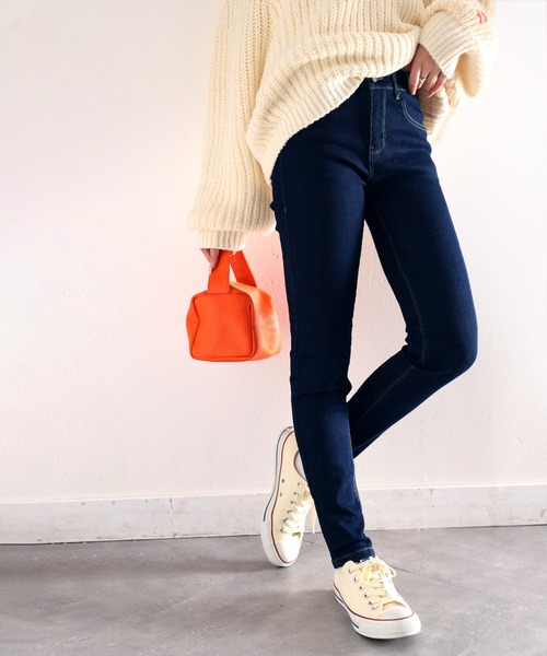 classicalelf(クラシカルエルフ)の「スーパーストレッチスキニー無地レギュラーデニム&チノパンツ(フルレングス)(デニムパンツ・レディース・インディゴブルー/ブラック/オフホワイト/ライトグレー/ライトブルー/ブラウン/ブラック系その他/ワンウォッシュ・LARGE/MEDIUM/SMALL/X-LARGE/XX-LARGE)」の8枚目の写真