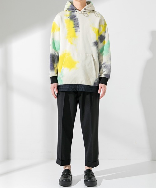 UNITED TOKYO（ユナイテッドトウキョウ）の「コットンナイロン　ムラ染めパーカー/オーバーサイズ（パーカー・メンズ・ベージュ/グレー・1/2/3）」の3枚目の写真