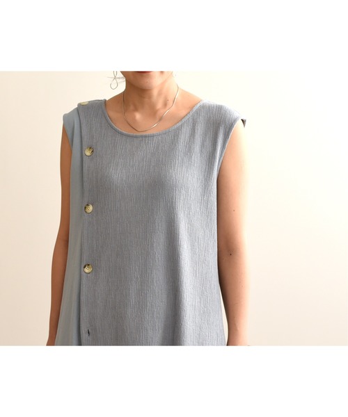 LHELBIE（レルビエ）の「アシメボタンスリットワンピース（ワンピース・レディース・ライトブルー/ブラック/テラコッタ・M）」の19枚目の写真