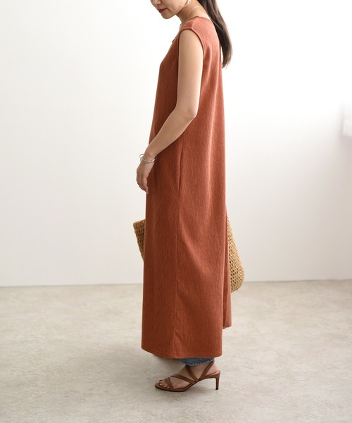 LHELBIE（レルビエ）の「アシメボタンスリットワンピース（ワンピース・レディース・ライトブルー/ブラック/テラコッタ・M）」の5枚目の写真