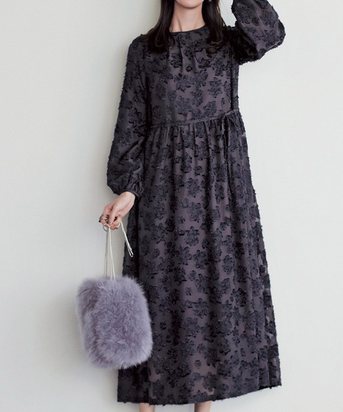 ｉｅｄｉｔ カットジャカードのドレスワンピース チャコールグレー ワンピース Iedit イディット のファッション通販 Zozotown