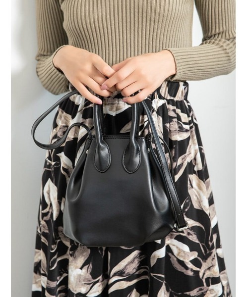 fifth（フィフス）の「ハンドル付ボストンショルダーバッグ（ショルダーバッグ・レディース・ホワイト/ブラック・FREE）」の2枚目の写真