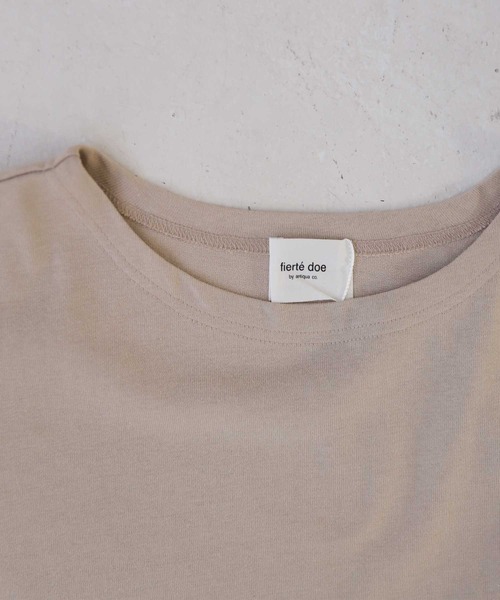 antiqua(アンティカ)の「「抜群の着心地誇る」オーガニックコットンロンT(Tシャツ/カットソー・レディース・ベージュ/アイボリー/グレー系その他/スミクロ・M/L/L/XL)」の9枚目の写真