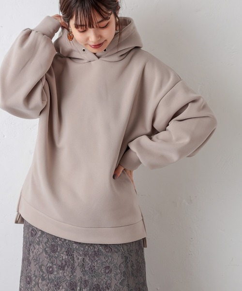 natural couture（ナチュラルクチュール）の「【WEB限定カラー有り】プチプラほっこりフーディー（パーカー・レディース・ベージュ/ブラウン/サックスブルー/アイボリー/モカ/スミクロ・FREE）」の5枚目の写真