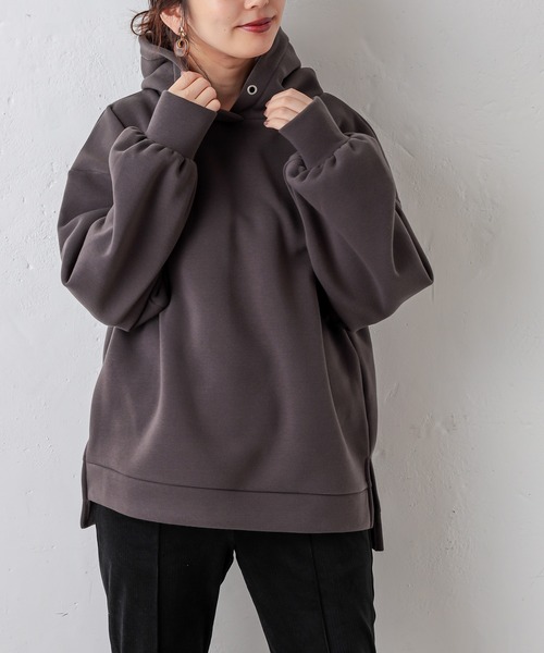 natural couture（ナチュラルクチュール）の「【WEB限定カラー有り】プチプラほっこりフーディー（パーカー・レディース・ベージュ/ブラウン/サックスブルー/アイボリー/モカ/スミクロ・FREE）」の11枚目の写真