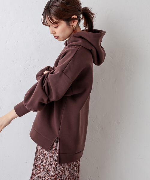 natural couture（ナチュラルクチュール）の「【WEB限定カラー有り】プチプラほっこりフーディー（パーカー・レディース・ベージュ/ブラウン/サックスブルー/アイボリー/モカ/スミクロ・FREE）」の17枚目の写真