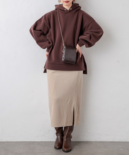 natural couture（ナチュラルクチュール）の「【WEB限定カラー有り】プチプラほっこりフーディー（パーカー・レディース・ベージュ/ブラウン/サックスブルー/アイボリー/モカ/スミクロ・FREE）」の21枚目の写真